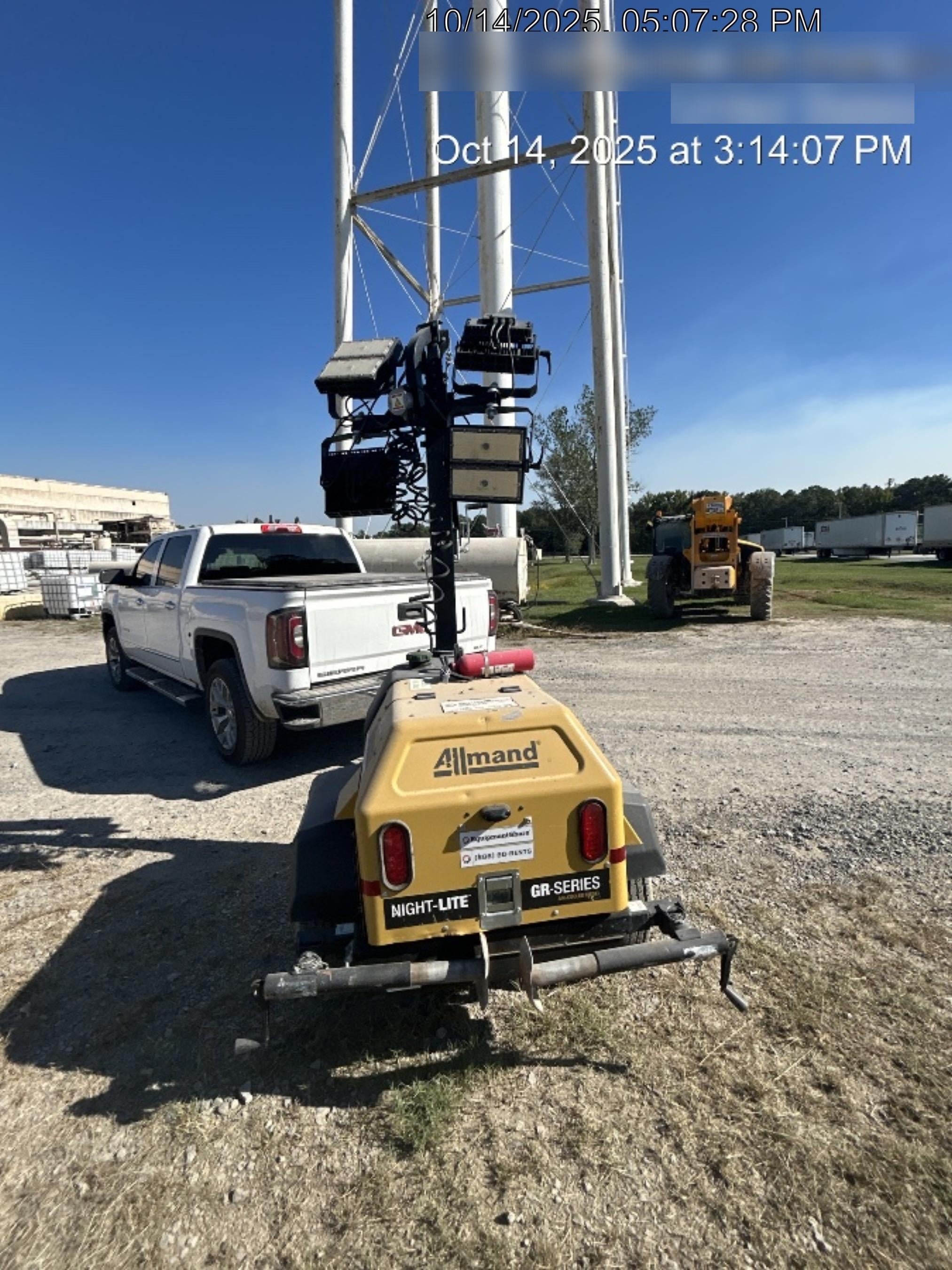 2022 Allmand NLV3GR (4) LED Light Fixture 350W, 23' Vertical Mast, 3kW Prime, Towable, Deep Sea L401, Leveling Jacks, Yanmar T4F 5.8hp
