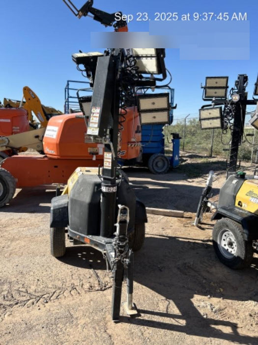 2022 Allmand NLV3GR (4) LED Light Fixture 350W, 23' Vertical Mast, 3kW Prime, Towable, Deep Sea L401, Leveling Jacks, Yanmar T4F 5.8hp