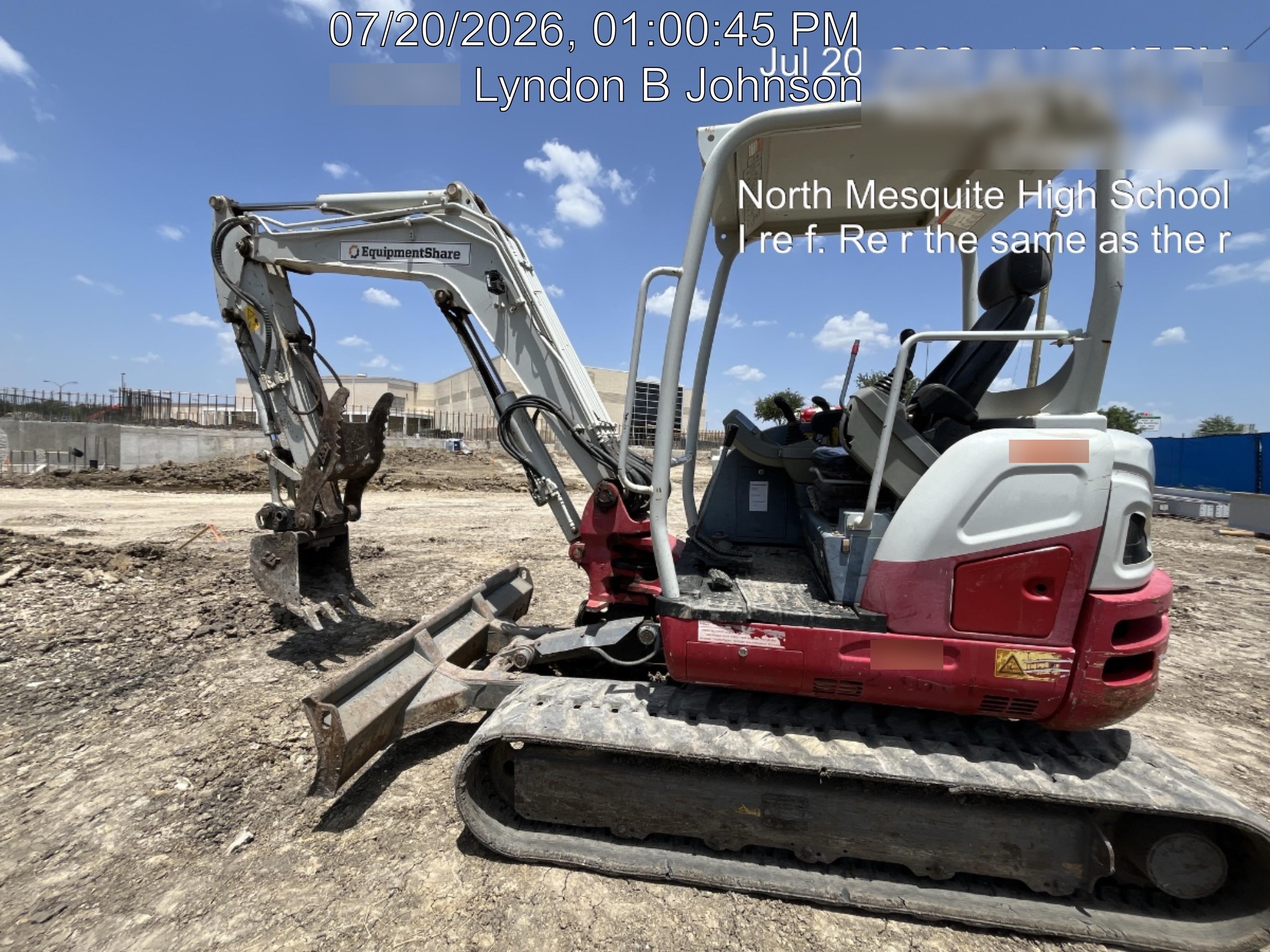 2019 Takeuchi TB260 Takeuchi TB260 Canopy w/Rubber Tracks, Auxiliary Hydraulics, Standard Blade, Manual QC
