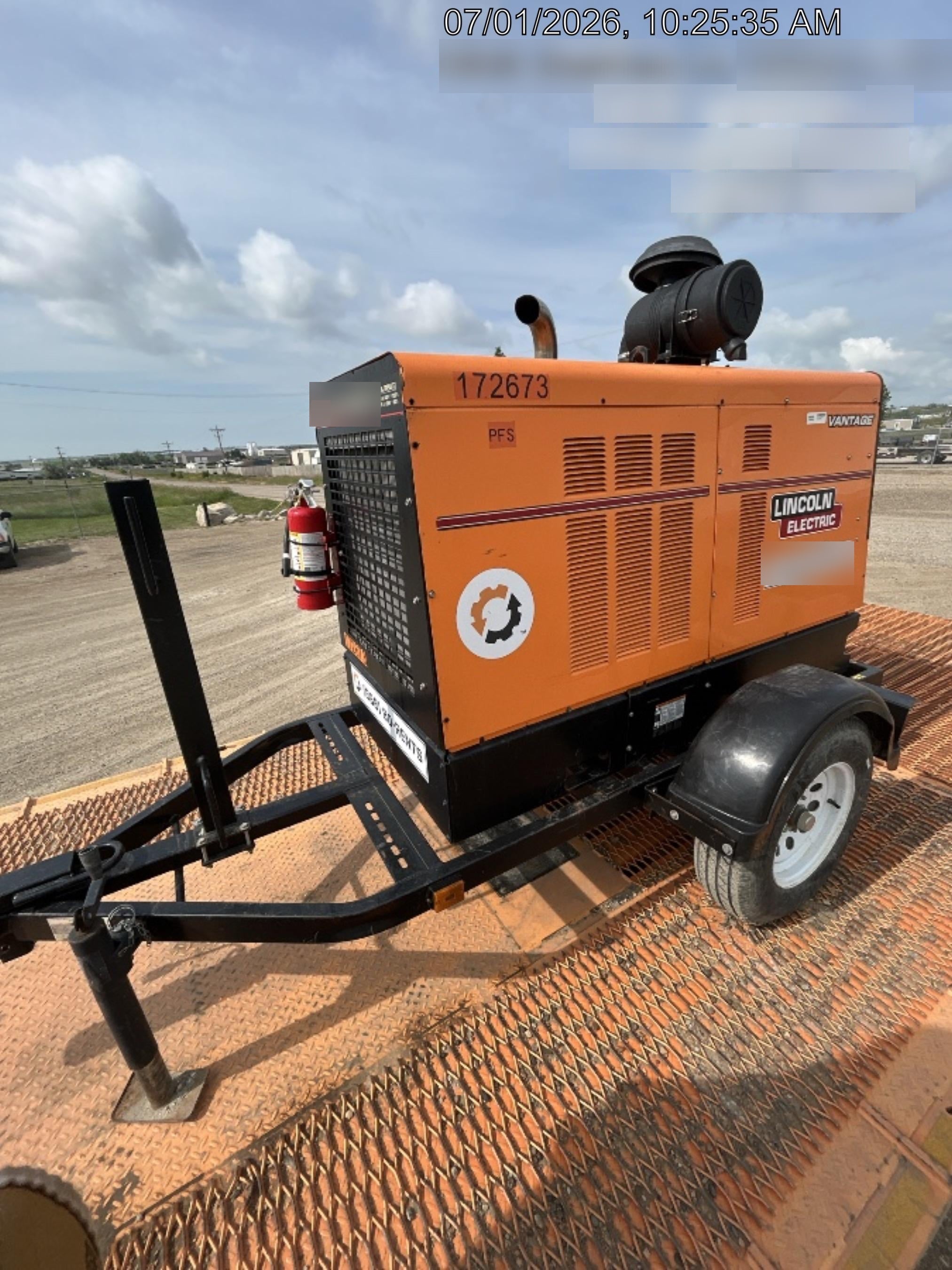 2021 Lincoln Electric Vantage 549X Ready Pak 3, ORANGE (includes trailer, cable rack, fender light kit)