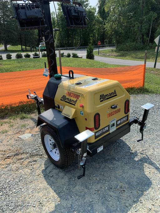 2021 Allmand NLV3GR (4) LED Light Fixture 350W, 23' Vertical Mast, 3kW Prime, Towable, Deep Sea L401, Leveling Jacks, Yanmar T4F 5.8hp