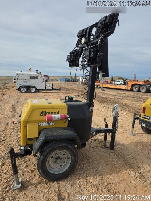 2022 Allmand NLV3GR (4) LED Light Fixture 350W, 23' Vertical Mast, 3kW Prime, Towable, ES Decals, T3 no