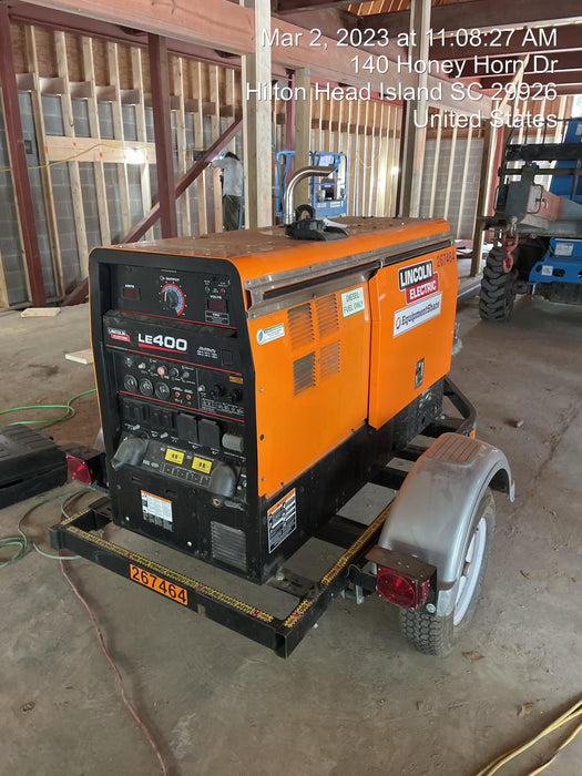 2022 Lincoln Electric LE400 Kubota V1505, Trlr, Cable Rack, Light Kit, ES Decals, T3