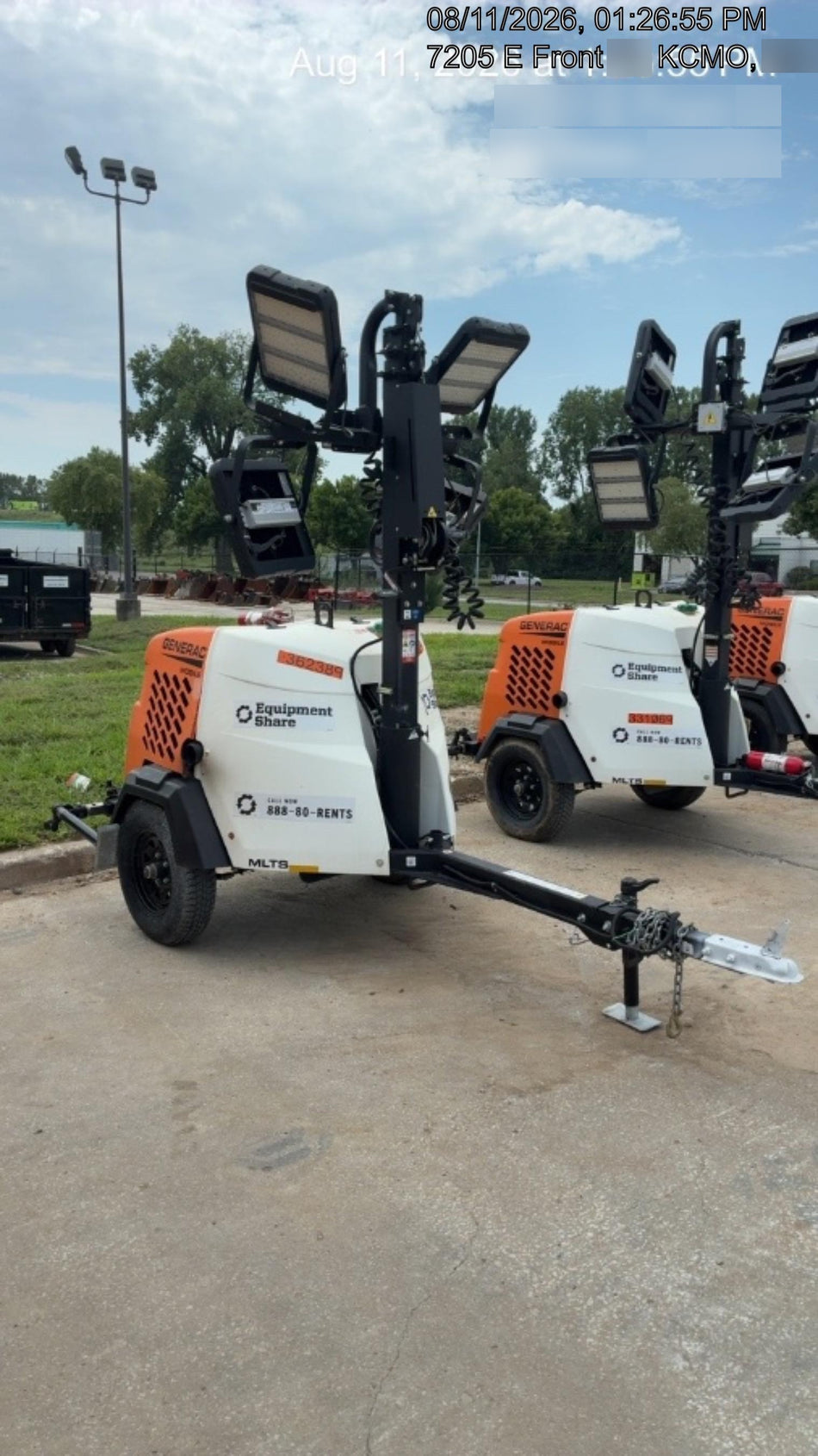 2023 Generac MLT2 Diesel, Flex Switch 120V Input, Powerzone Controller, 
(4) 320W LED Lights, 4kW Generator, 39.9 Gal Fuel Tank, 2" Ball, T3