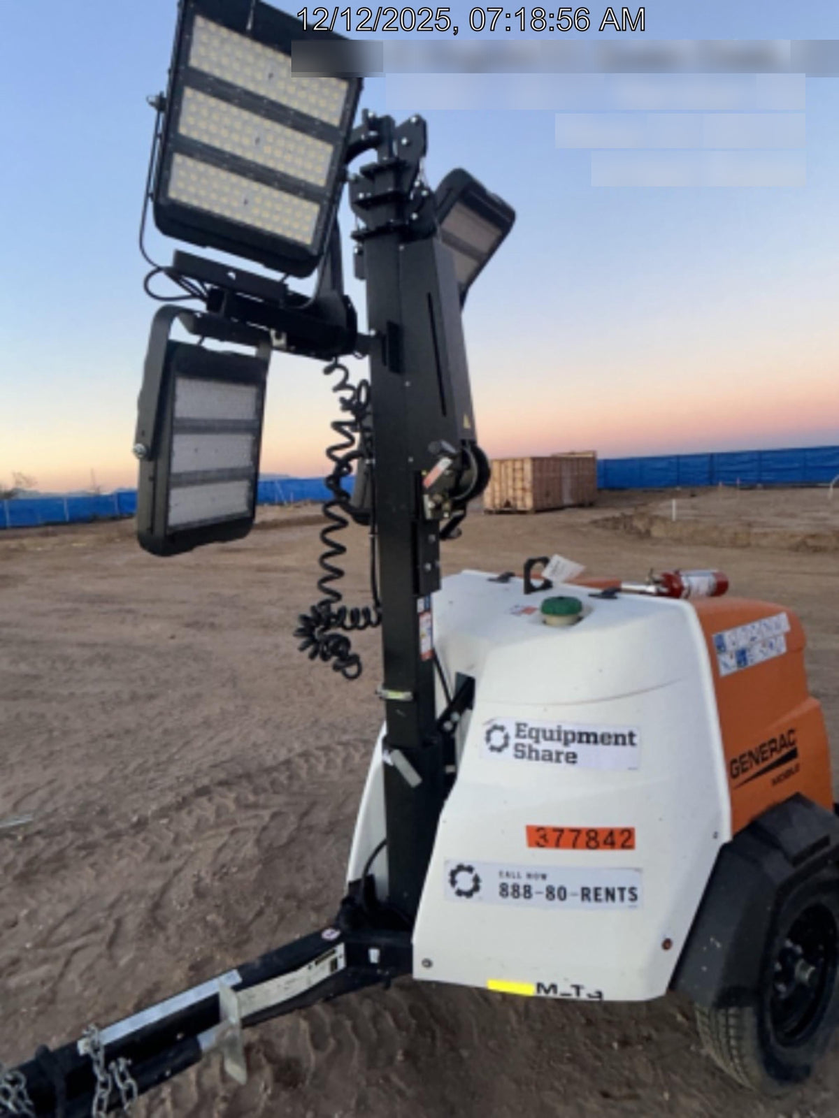 2023 Generac MLT2 Diesel, Flex Switch 120V Input, Powerzone Controller, 
(4) 320W LED Lights, 4kW Generator, 39.9 Gal Fuel Tank, 2" Ball, T3