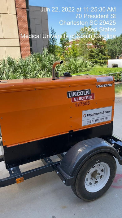 2021 Lincoln Electric Vantage 322 Vantage 322 Ready Pak 3 w/ Decals, ORANGE (includes trailer, cable rack, fender light kit) NO Telematics