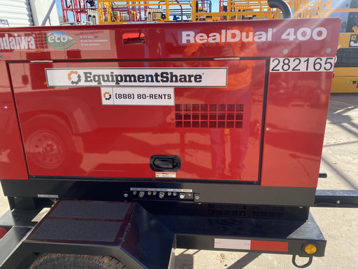 2022 Shindaiwa DGW400MDL Kubota D902 Engine, 23 HP, Dual Op Welder, Wire, Arc, Droop Stick, Tig, and CC Stick Functionality, Simulphase, 3 Phase and 1 Phase Gen Output, Single Axle NB Trlr, Slr Trckl Chrg 12V 12W, Fire Ext