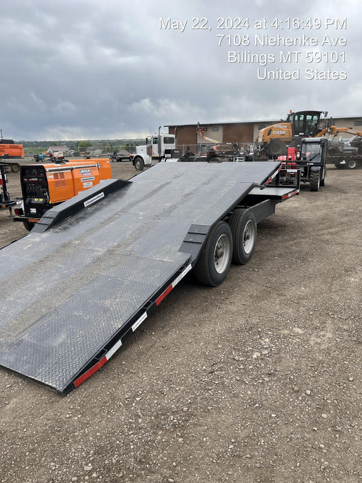 2024 TEXAS PRIDE TRAILERS 21' Lowboy Gravity Tilt Bed 14K Bumper Pull Trailer