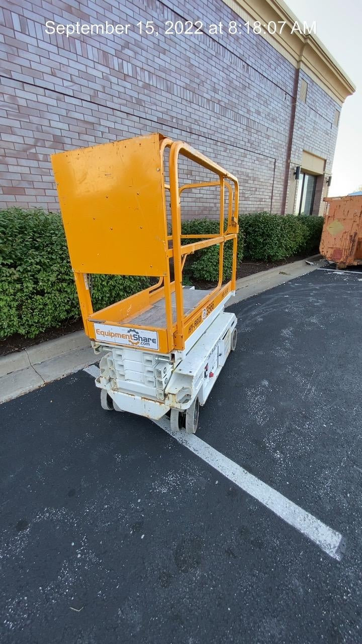 Custom Equipment HB-1430 Hy-Brid Scissor Lift
Platform capacity up to 670 lbs
Working height up to 20 ft
Weighs under 1,700 lbs
Non-marking wheels