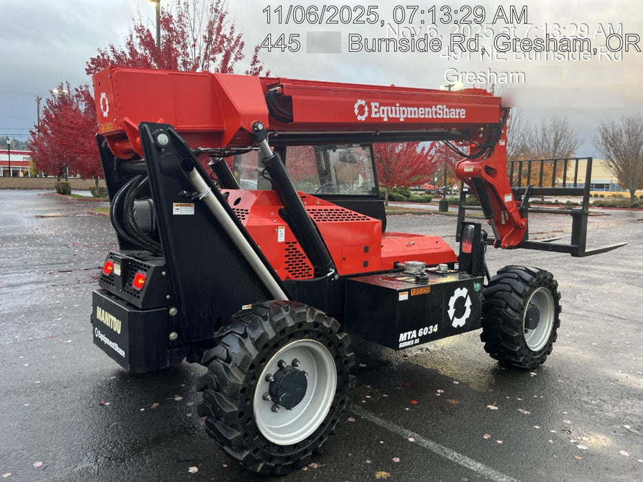 2020 Manitou MTA6034 Cab/Heat/Air, Solid Tires, Work Lights, Beacon, Aux Hydraulics, Back up Alarm, Mirrors, ES Keypad