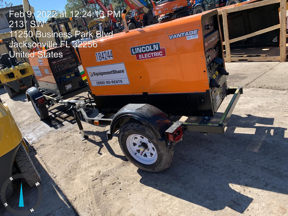 2021 Lincoln Electric Vantage 322 Vantage 322 Ready Pak 3 w/ Decals, ORANGE (includes trailer, cable rack, fender light kit) NO Telematics