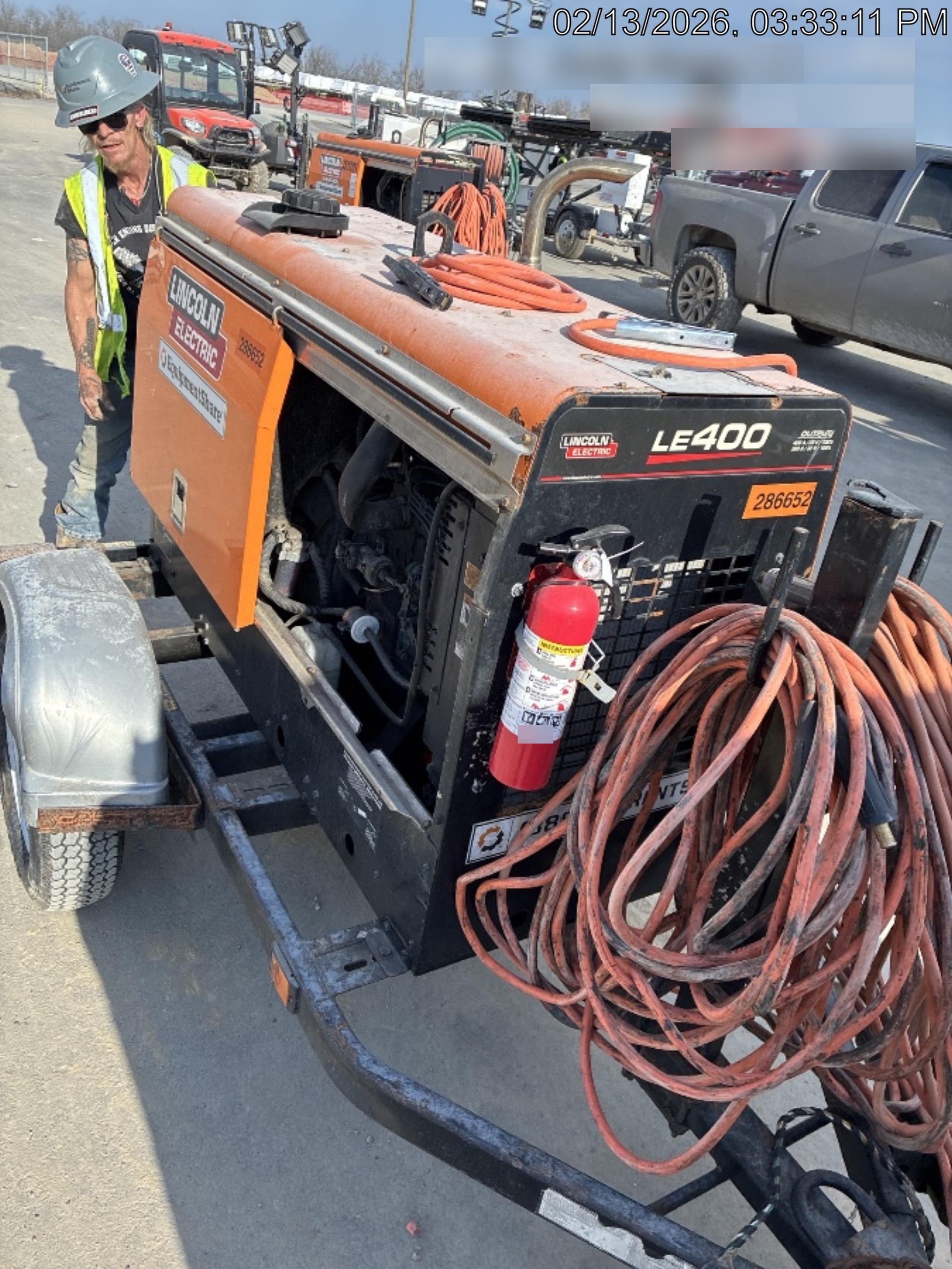 2022 Lincoln Electric LE400 Kubota V1505, Trlr, Cable Rack, Light Kit, ES Decals, T3