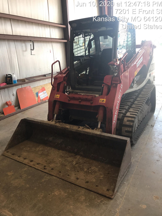 2018 Takeuchi TL12V2C Takeuchi TL12V2C Cab Skid Steer Track Loader, 80" HD dirt bucket with 9 teeth
