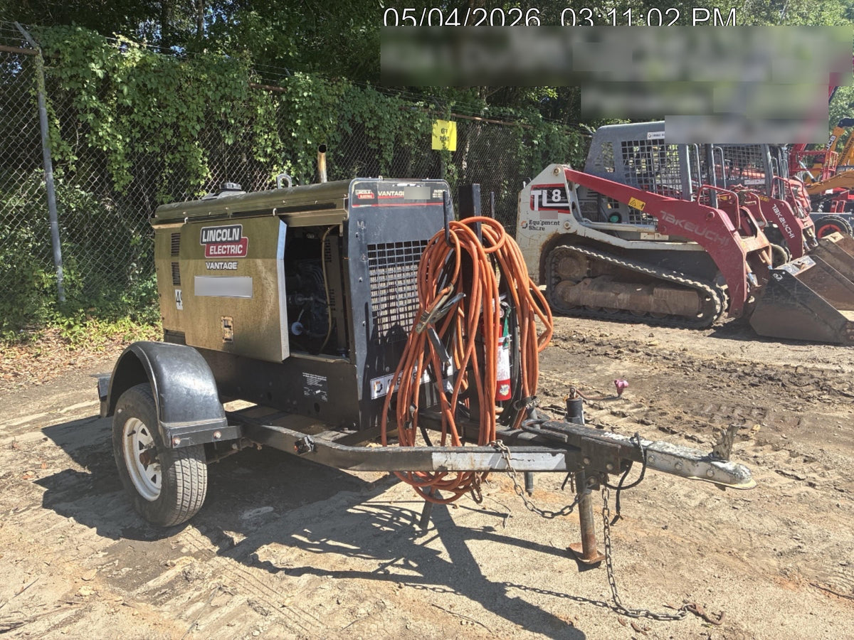 2019 Lincoln Electric Vantage 322 Ready-Pak 3, Two Wheel Trailer, Fender and Light Kit, Cable Rack