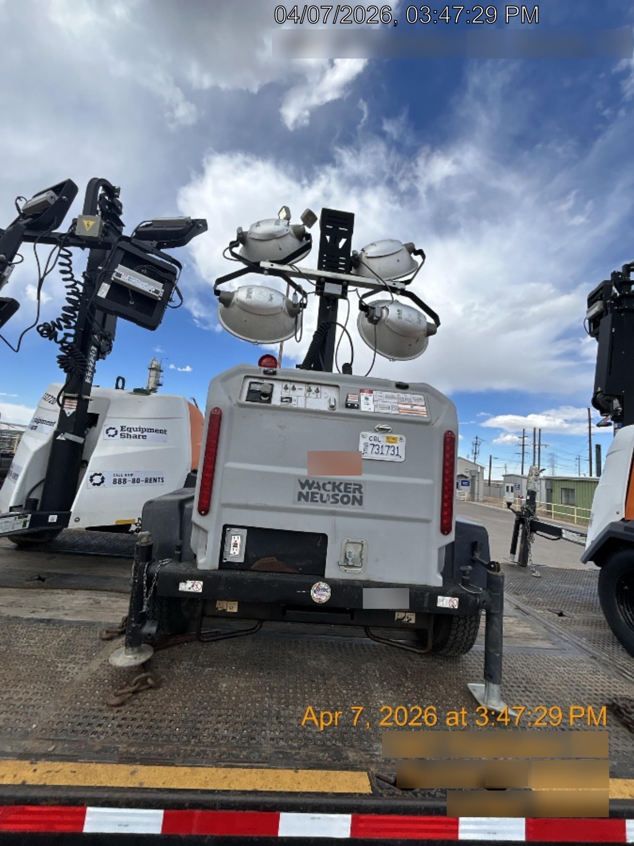 2018 Wacker Neuson LTV6L-MH Wacker Neuson LTV6L Mobile Light Tower w/Fuel Level Sensor Installed
