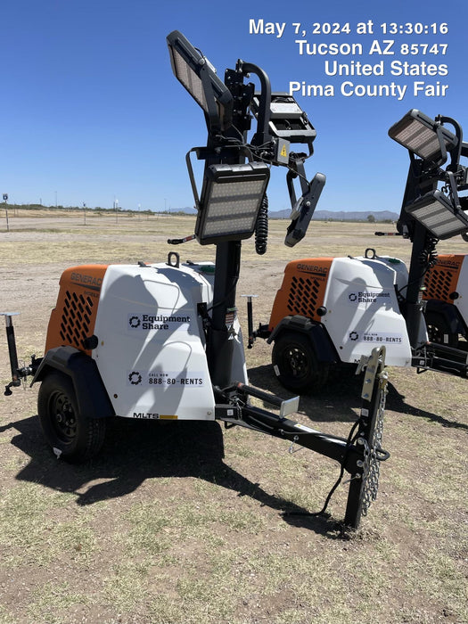 2024 Generac MLT2 Diesel, Flex Switch 120V Input, Powerzone Controller, 
(4) 320W LED Lights, 4kW Generator, 39.9 Gal Fuel Tank, 2" Ball, T3