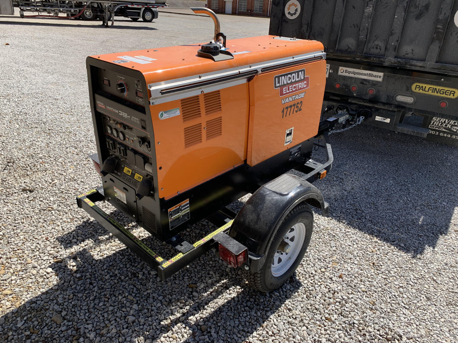 2021 Lincoln Electric Vantage 322 Vantage 322 Ready Pak 3 w/ Decals, ORANGE (includes trailer, cable rack, fender light kit) NO Telematics