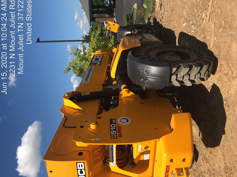 2020 JCB 510-56 Canopy, Solid Tires, Work Lights, Beacon, Aux Hydraulics, Back up Alarm, Lifting Eye, ES Decals