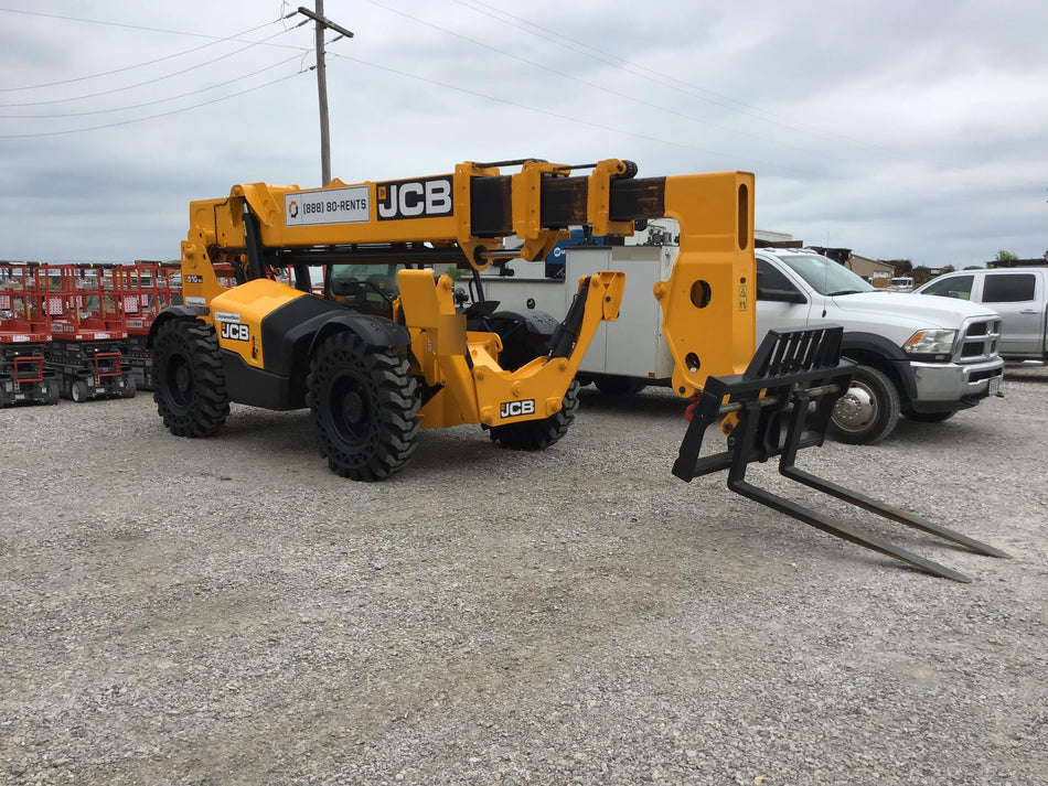2019 JCB 510-56 Open ROPS, 74 HP, Solid Tires, Worklights, Beacon, Aux Hydraulics, Lifting Eye, 60" Carriage/60" Forks
