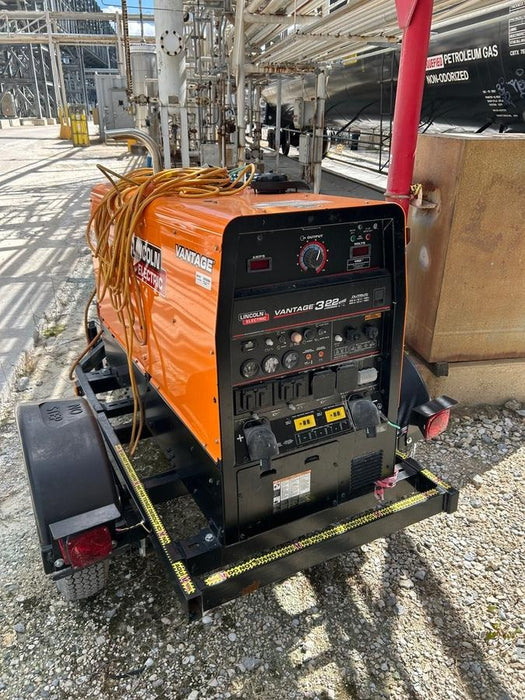 2024 Lincoln Electric Vantage 322 Welder Ready-Pak 3, Two wheel trailer, Fender and Light kit, Cable Rack, Orange