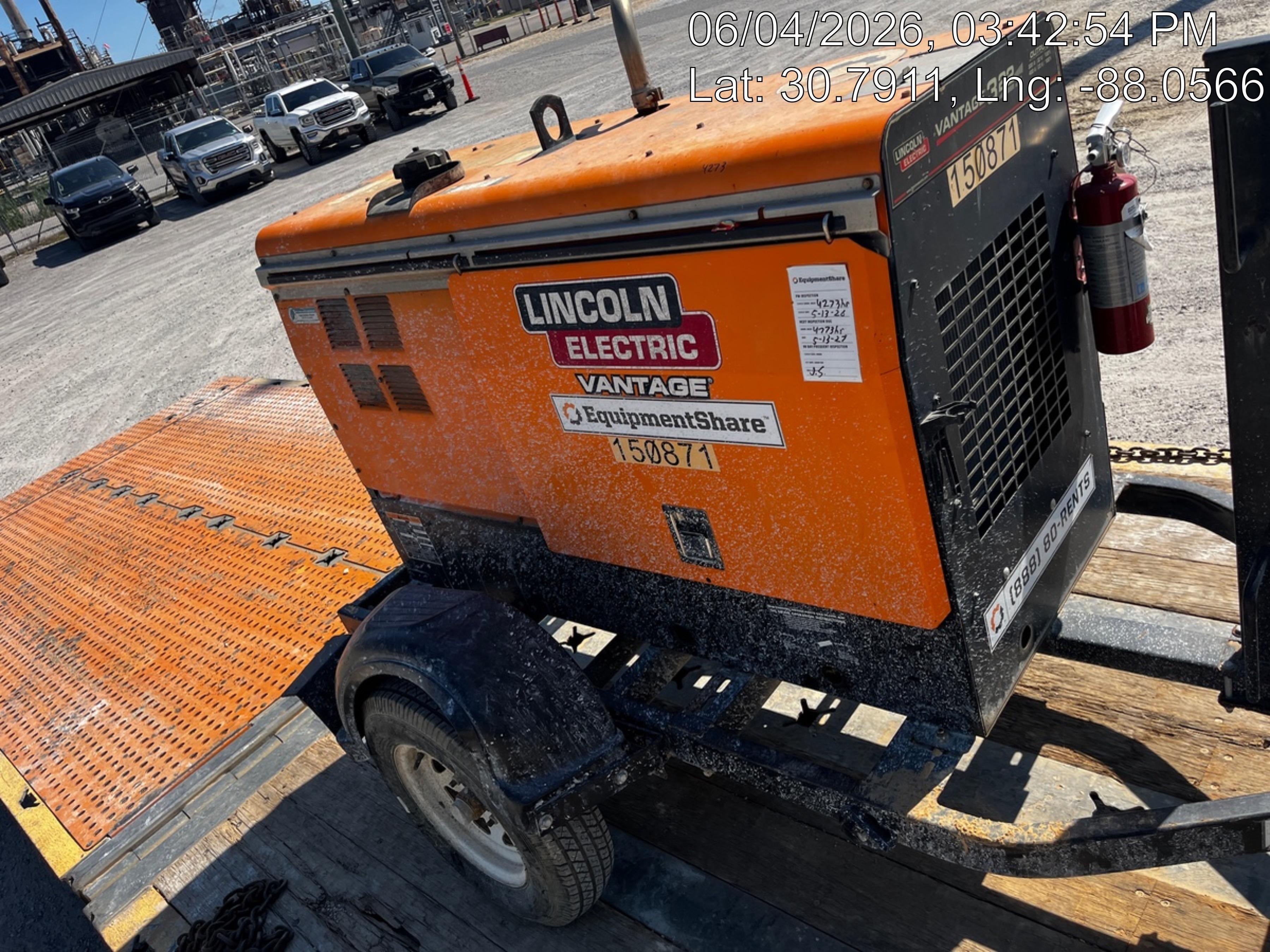 2021 Lincoln Electric Vantage 322 Vantage 322 Ready Pak 3 w/ Decals, ORANGE (includes trailer, cable rack, fender light kit) NO Telematics