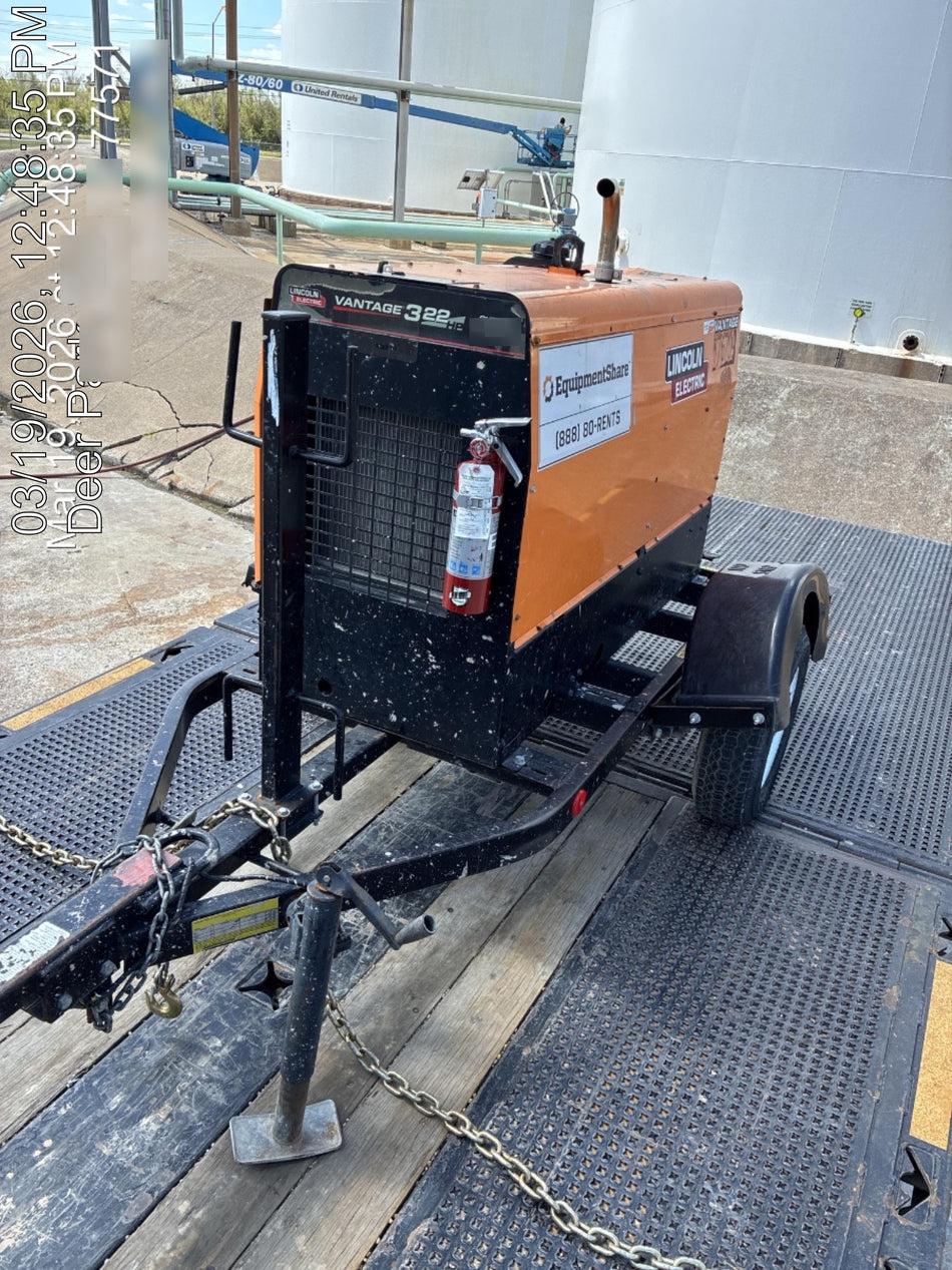 2021 Lincoln Electric Vantage 322 Vantage 322 Ready Pak 3 w/ Decals, ORANGE (includes trailer, cable rack, fender light kit) NO Telematics