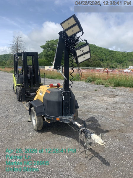 2022 Allmand NLV3GR (4) LED Light Fixture 350W, 23' Vertical Mast, 3kW Prime, Towable, Deep Sea L401, Leveling Jacks, Yanmar T4F 5.8hp