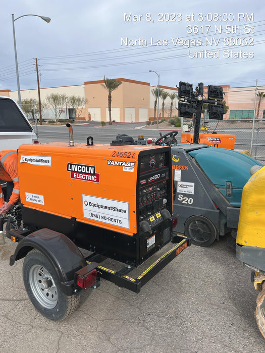 2022 Lincoln Electric LE400 Kubota V1505, Trlr, Cable Rack, Light Kit, ES Decals, T3