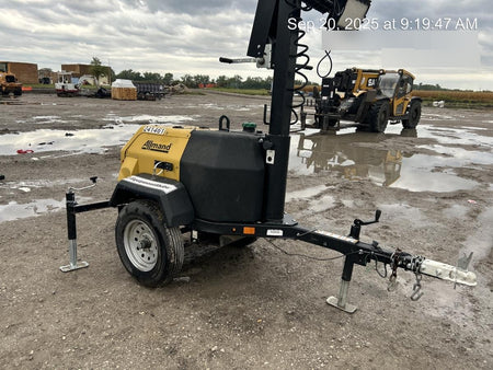 2022 Allmand NLV3GR (4) LED Light Fixture 350W, 23' Vertical Mast, 3kW Prime, Towable, Deep Sea L401, Leveling Jacks, Yanmar T4F 5.8hp