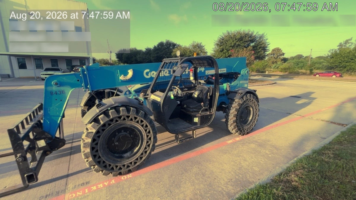 2018 Genie GTH-844 Genie GTH-844D w/Open ROPS, Solid Tires, Work Light/Beacon, 60" Carriage and Forks