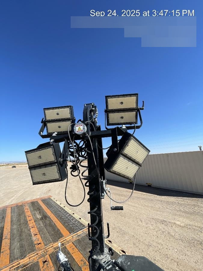 2022 Allmand NLV3GR (4) LED Light Fixture 350W, 23' Vertical Mast, 3kW Prime, Towable, Deep Sea L401, Leveling Jacks, Yanmar T4F 5.8hp