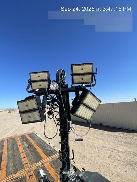 2022 Allmand NLV3GR (4) LED Light Fixture 350W, 23' Vertical Mast, 3kW Prime, Towable, Deep Sea L401, Leveling Jacks, Yanmar T4F 5.8hp