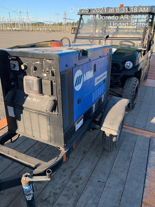 2020 Miller Electric BIG BLUE 400 Trailer Mounted Welder