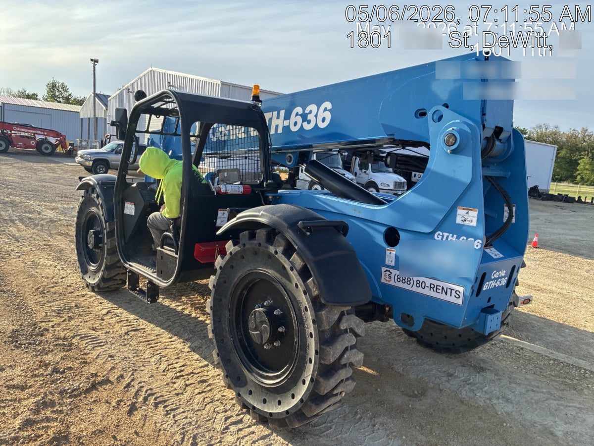 2018 Genie GTH-636 Genie GTH-636 w/Open ROPS, Solid Tires, Work Light/Beacon, 48" Carriage and Forks