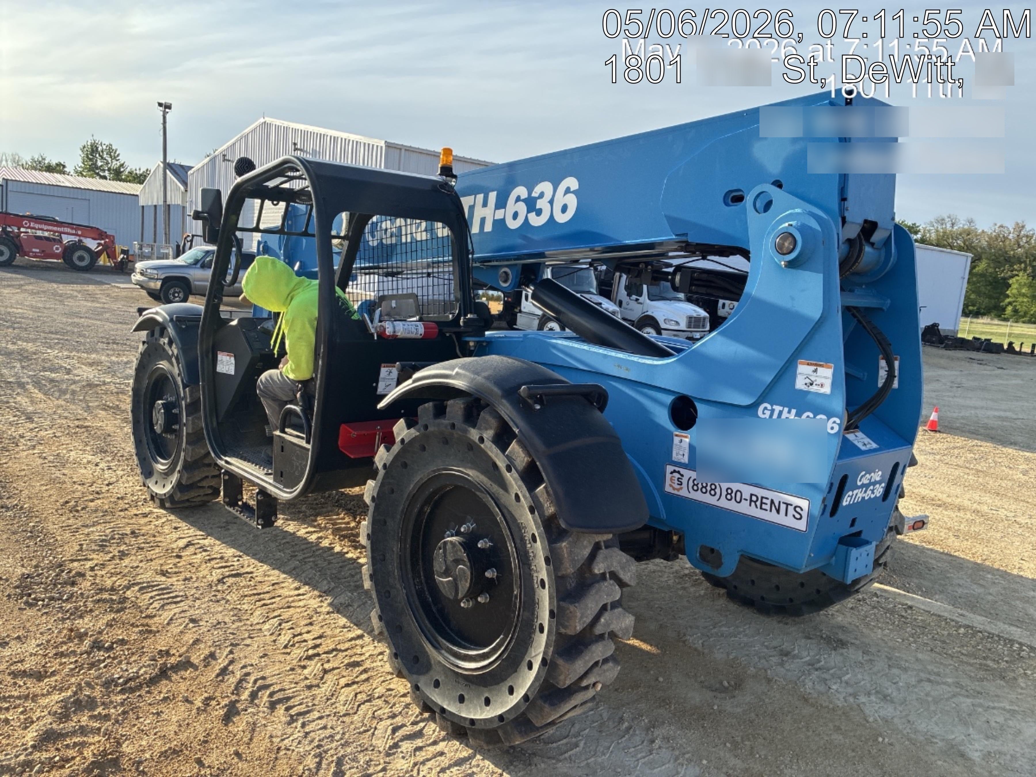 2018 Genie GTH-636 Genie GTH-636 w/Open ROPS, Solid Tires, Work Light/Beacon, 48" Carriage and Forks