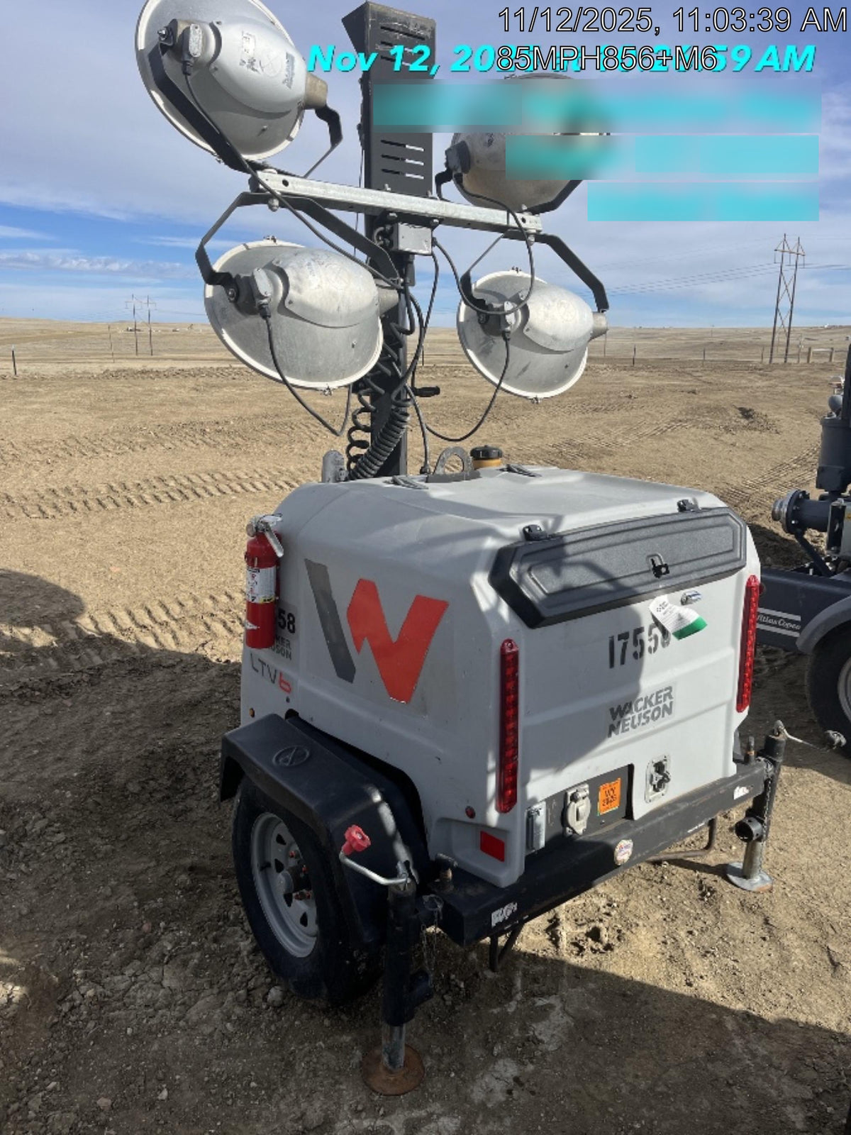 2018 Wacker Neuson LTV6L-MH Wacker Neuson LTV6L Mobile Light Tower w/Fuel Level Sensor Installed