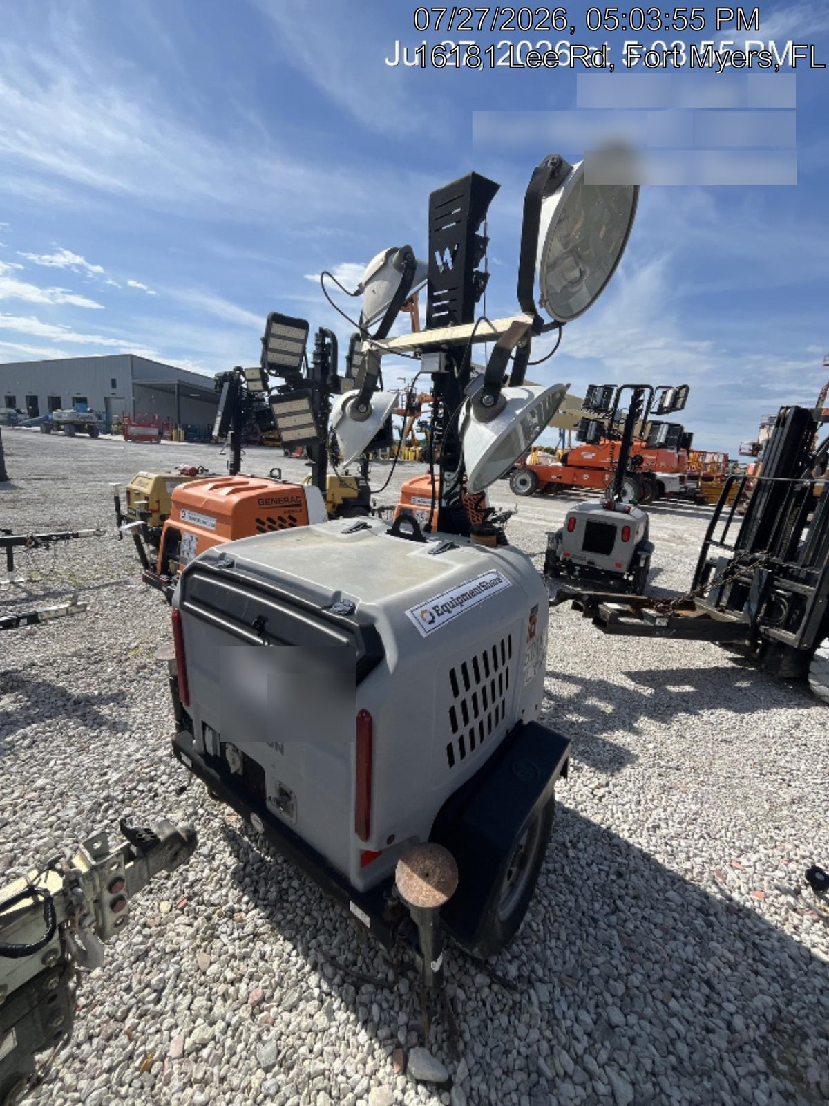 2019 Wacker Neuson LTV6L-MH Mobile Light Tower w/Fuel Level Sensor Installed