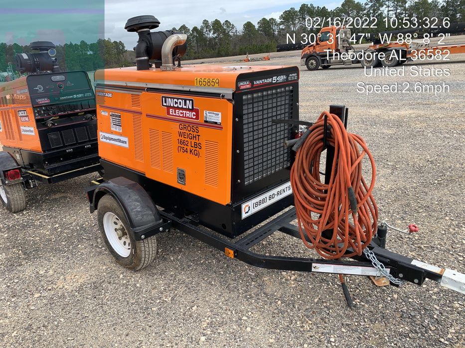 2021 Lincoln Electric Vantage 549X Ready Pak 3, ORANGE (includes trailer, cable rack, fender light kit)