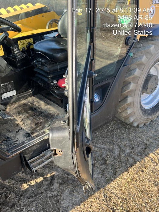 2019 JCB 510-56 Enclosed Cab, 74 HP, Solid Tires, Worklights, Beacon, Aux Hydraulics, Lifting Eye w/66" Carriage/60" Forks