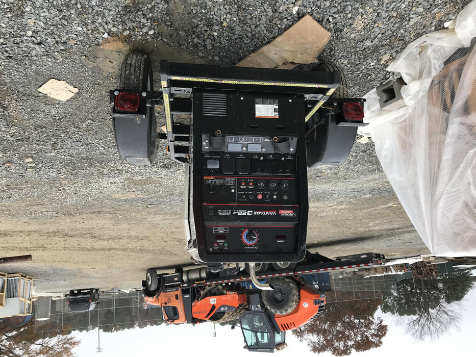 2019 Lincoln Electric Vantage 322 Ready-Pak 3, Two Wheel Trailer, Fender and Light Kit, Cable Rack