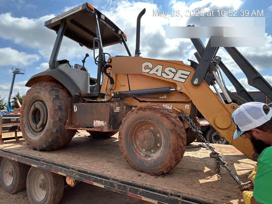 2019 Case 570N EP Canopy, 4WD, GP Front Bucket, Dual Tilt Cylinder, 84" Box Blade w/ Scarifier, Wheel Weights, Beacon