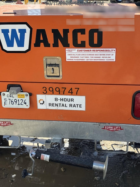 2024 Wanco WLTT-4MM4K Diesel, Deep Sea Controller, Shore Power Plug, Auto Start, (4) 350W LED Floodlights, 4kW Generator, 60 Gal Fuel Tank, 2" Ball, T3