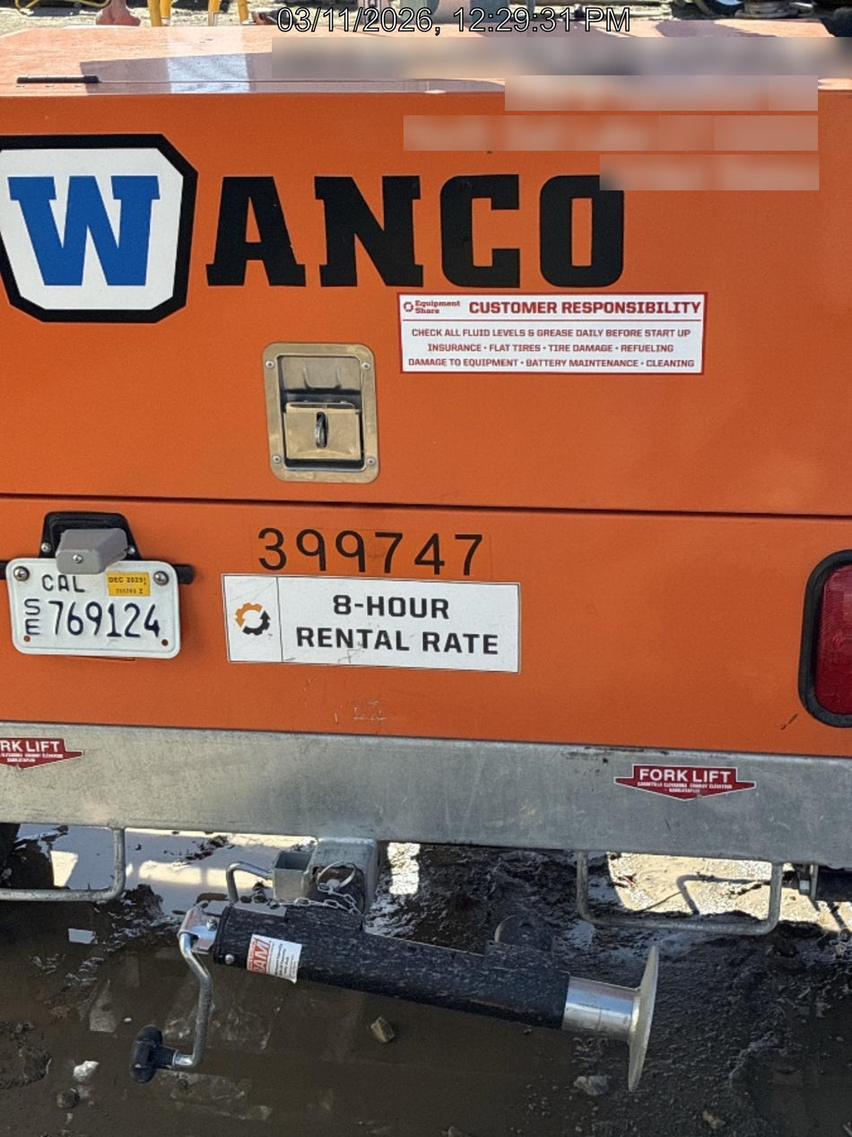 2024 Wanco WLTT-4MM4K Diesel, Deep Sea Controller, Shore Power Plug, Auto Start, (4) 350W LED Floodlights, 4kW Generator, 60 Gal Fuel Tank, 2" Ball, T3
