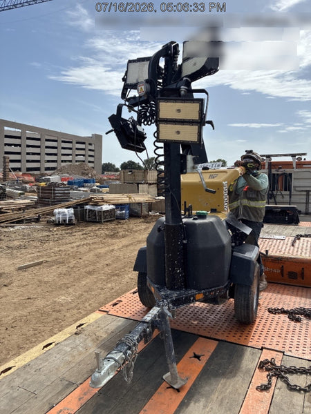 2022 Allmand NLV3GR (4) LED Light Fixture 350W, 23' Vertical Mast, 3kW Prime, Towable, Deep Sea L401, Leveling Jacks, Yanmar T4F 5.8hp