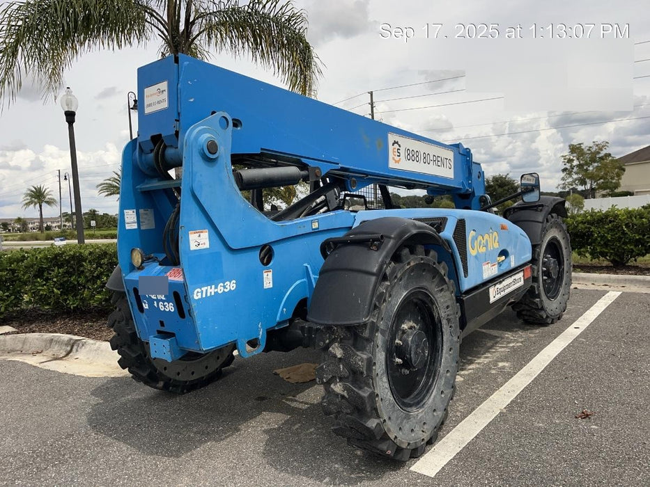 2019 Genie GTH-636 Canopy, Solid RT Tires, LED Work Lights, Beacon 60" QA Carriage, 48" Forks