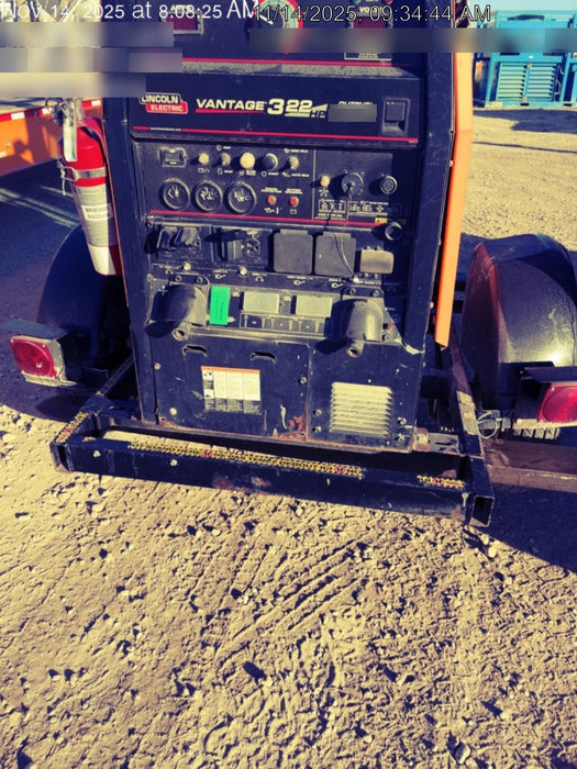 2021 Lincoln Electric Vantage 322 Vantage 322 Ready Pak 3 w/ Decals, ORANGE (includes trailer, cable rack, fender light kit) NO Telematics