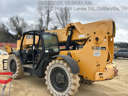 2019 JCB 510-56 Open ROPS, 74 HP, Solid Tires, Worklights, Beacon, Aux Hydraulics, Lifting Eye, 60" Carriage/60" Forks