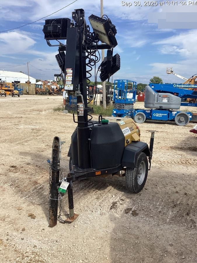 2022 Allmand NLV3GR (4) LED Light Fixture 350W, 23' Vertical Mast, 3kW Prime, Towable, Deep Sea L401, Leveling Jacks, Yanmar T4F 5.8hp