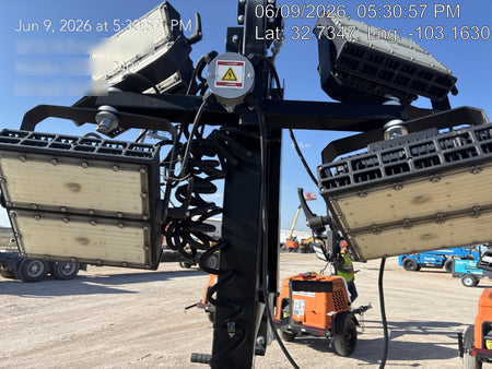 2022 Allmand NLV3GR (4) LED Light Fixture 350W, 23' Vertical Mast, 3kW Prime, Towable, Deep Sea L401, Leveling Jacks, Yanmar T4F 5.8hp