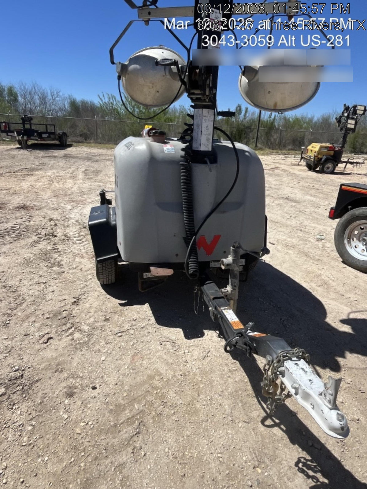 2018 Wacker Neuson LTV6L-MH Wacker Neuson LTV6L Mobile Light Tower w/Fuel Level Sensor Installed